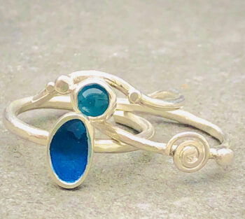 Blue Topaz Stack Ring - Image 3