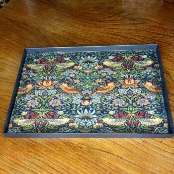 William Morris 'Strawberry Thief ' Découpage Jewellery Box and Tray - Image 3