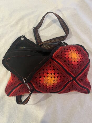 Rainbow of Red Crochet & Leather Bespoke Bag - Image 3