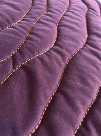 Purple & Yellow Quilted Cushion. Zero waste Product. - Image 2