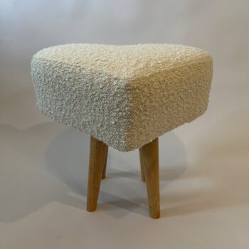 Bespoke Heart Zero Waste Footstool with Boucle Fabric. (one foot stool) - Image 4