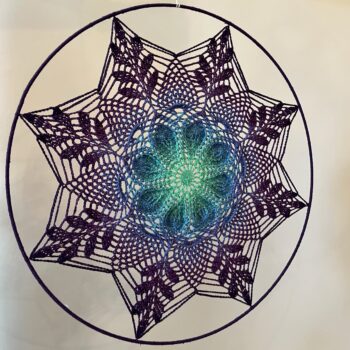 Purple - Turquoise Ombré Meditative Mandala