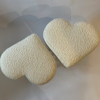 Bespoke Heart Zero Waste Footstool with Boucle Fabric. (one foot stool) - Image 3