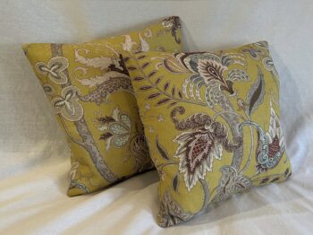 Pair of Yellow Fable Uhura Linen Scatter Cushions