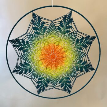 Teal - Yellow - Orange Ombré Meditative Mandala!