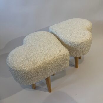 Bespoke Heart Zero Waste Footstool with Boucle Fabric. (one foot stool) - Image 2