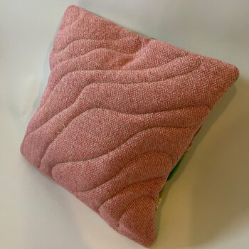 Green and Pink Quilted Zero Waste Cushions - Image 4