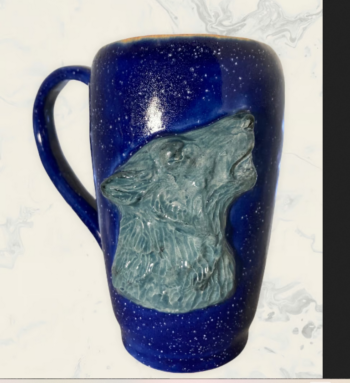 Howling Wolf Rustic Mug - Image 3