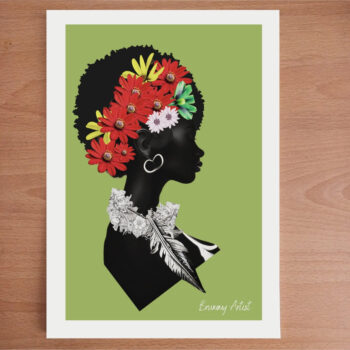 A4 - The Afro - Floral Collage Print - Image 2