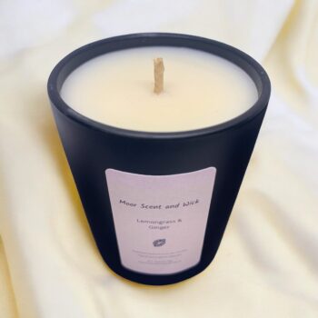 Lemongrass and Ginger 9CL black candle jar - Image 2