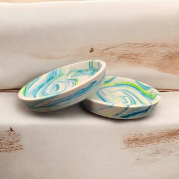 High sided Coasters, blue / lime