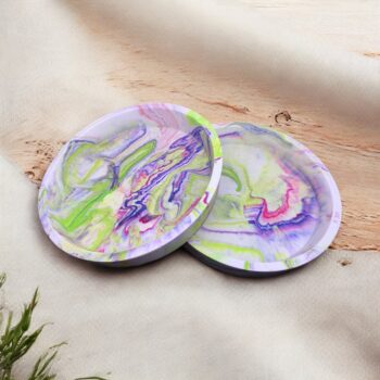 High sided Coasters, pink / lime