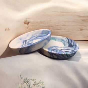 High sided Coasters, periwinkle / willow