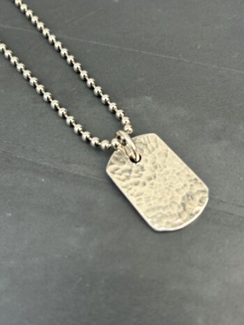 Silver Dog Tag Necklace, I.D tag necklace, men’s necklace, gift for boyfriend, gift for musician, - Image 5