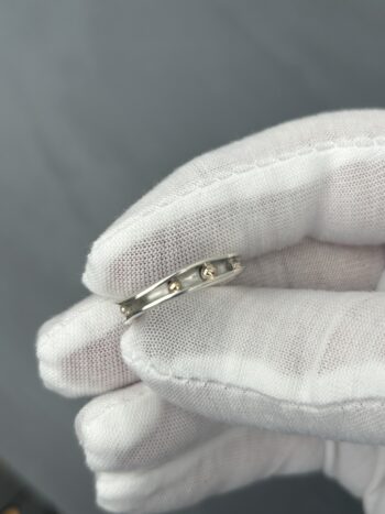 Silver and Gold Bubbles ring, silver freeform ring, gift for her, silver wave ring, ocean ring, - Image 2