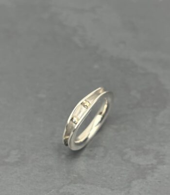 Silver and Gold Bubbles ring, silver freeform ring, gift for her, silver wave ring, ocean ring,