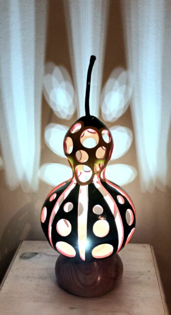 'Groovy Glow' Gourd Lamp