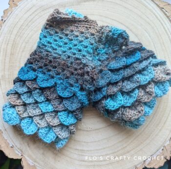 Dragon Scale Fingerless Gloves - Ready to Ship Storm - Image 2