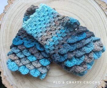 Dragon Scale Fingerless Gloves - Ready to Ship Storm - Image 4