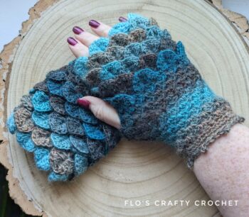 Dragon Scale Fingerless Gloves - Ready to Ship Storm - Image 5