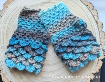 Dragon Scale Fingerless Gloves - Ready to Ship Storm - Image 3