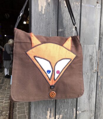 Large Upcycled Satchel - Brown Fox