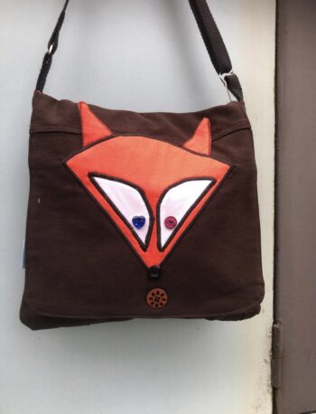 Large Upcycled Satchel - Brown Fox - Image 2