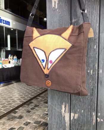 Large Upcycled Satchel - Brown Fox - Image 4