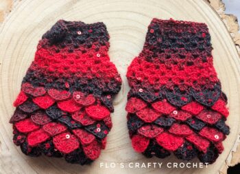 Dragon Scale Fingerless Gloves - Goth - Image 3