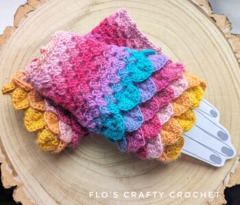 Dragon Scale Fingerless Gloves - Candy Floss (Pre Order only)