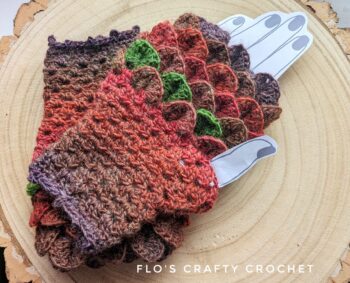 Dragon Scale Fingerless Gloves - Ready to Ship Rainbow (wool)