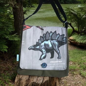 Large Upcycled Satchel - Stegosaurus