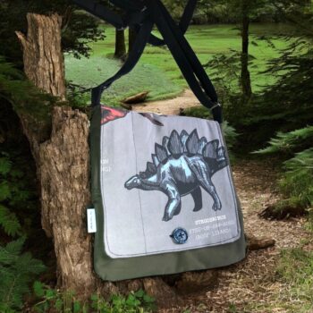 Large Upcycled Satchel - Stegosaurus - Image 4