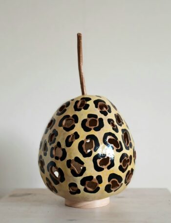 Funky Leopard Print Painted Gourd Lamp 1