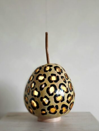 Funky Leopard Print Painted Gourd Lamp 1 - Image 2